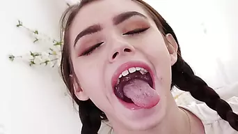 Lucie Cline's mouth is made for cock sucking